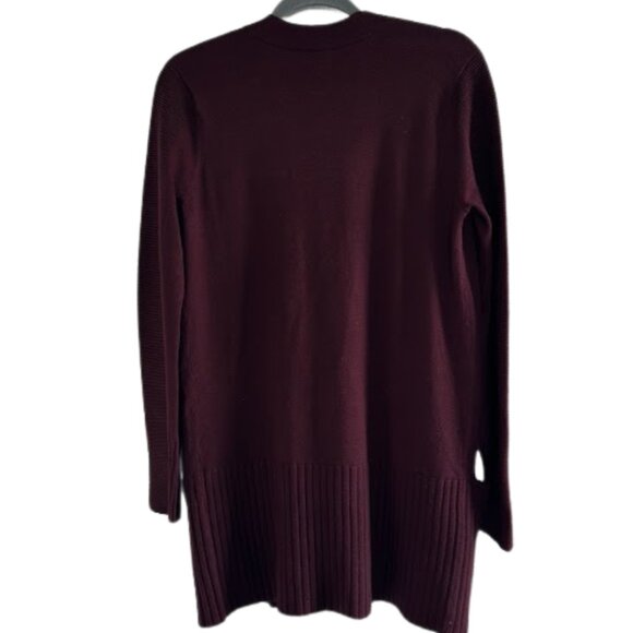 DEVOTION BY CYRUS OPEN FRONT CARDIGAN SWEATER BURGUNDY WOMEN'S SMALL - Picture 2 of 4